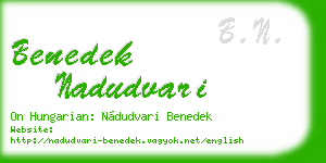 benedek nadudvari business card