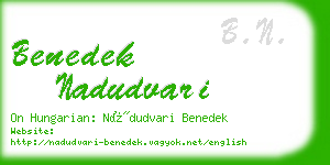 benedek nadudvari business card